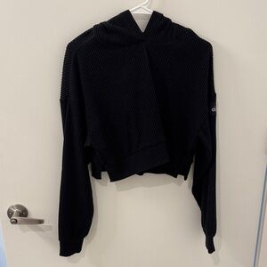 ALO Yoga Black Cropped Sweatshirt